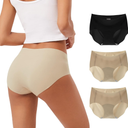 INNERSY Women's Seamless No Show Hipster Panties Invisible Light Underwear 3-Pack M