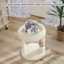 2025 Upgraded YOCAN Small Cat Tree for Indoor Cats, Sturdy Cat Tower with Reinforced Sisal Scratching Posts, Cozy Plush Top Perch & Hanging Toy Ball for Kittens and Small Cats-White