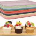 Plastic Art Trays, 10-Pack Large Stackable Activity Crafts Organizer Serving Jewelry Tray for DIY Projects, Painting, Beads, Organizing Supply (12.2 x 8.9 Inches)