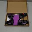 PHOEPET Reflective Dog Harness Large Breed Adjustable No Pull Vest with Handle 2 Metal Rings 3 Buckles [Easy to Put on & Take Off] (L, Purple)