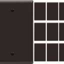 ENERLITES Blank Device Wall Plate, Gloss Finish, Mid-Size Blank Outlet Covers, 1-Gang 4.88" x 3.11", Unbreakable Polycarbonate Thermoplastic, UL Listed, 8801M-BR-10PCS, Brown (10 Pack)