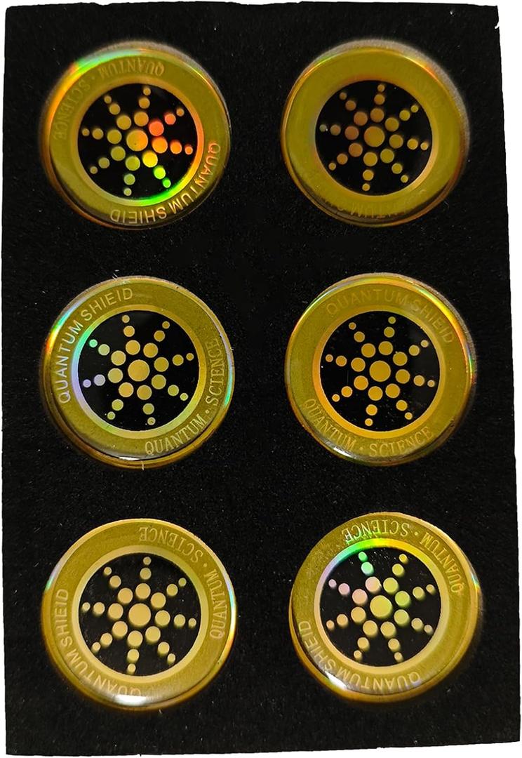 EMF Stickers Blocker Chip Neutralize Shield Protection for Cell Phones cased and Electronic Devices WiFi 5G Tablets Laptops Computers TV Monitors(12 Pcs Glod)