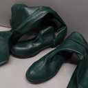 Perphy Round Toe Low Block Heel Over the Knee High Boots for Women Size 10