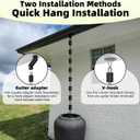 Square Rain Chain, 8.5 Feet Length, 2.36inch Big Size Cup, Rain Chains Direct Functional and Decorative Replacement for Gutter Downspouts, Black Powder Coated, V Gutter Clip Included, Black