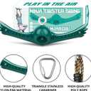 YAMIPROBI Swing Spins Set: 360 Handle Twist-Spin Flips Toy - Slackline Attachments Activate Play Powers - Accessories for Kids' Playground and Backyard Fun, Green