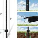 FOREHOGAR Fence Posts 48 Inch Black Metal T Post for Wire Fence, Steel U Post Fence for Lawn Garden Yard Chain Link Fence Poles Outdoor Easy to Carry | No-Dig