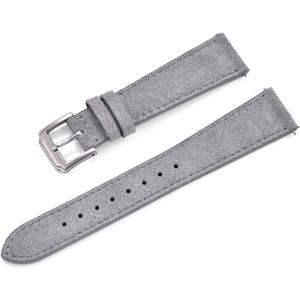 Unisex 18mm Super Soft Suede Leather Watch Band Quick Release Lightweight Watch Strap, Gray