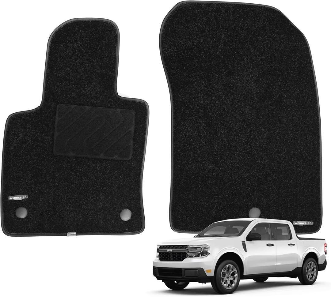 WENNEBIRD Superior Carpet Front Row Floor Mats for 2022-2026 Ford Maverick, 0.6-Inch Ultra-Thick, Noise-Reducing, All-Weather Waterproof Anti-Slip 2-Pc Set