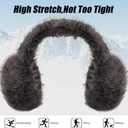Women Winter Earmuffs Foldable Fluffy Ear Muffs Furry Faux Fur Ear Warmer Soft Fit Plush Ear Cover for Cold (A-dark Gray)