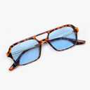 FEISEDY Vintage Square 70s Flat Aviator Sunglasses Women Men Metal Design Shades B2752