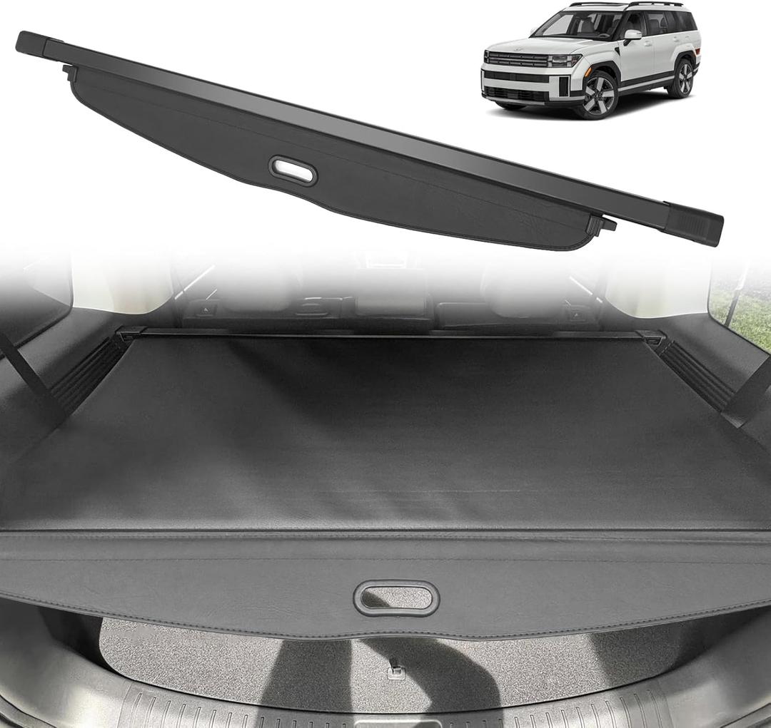 BestEvMod Retractable Trunk Cargo Cover Compatible with Kia EV9 2024 2025 Interior Accessories Rear Trunk Cargo Shield Privacy Cover Black