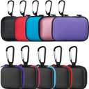 10 Pieces Earbud Case, lyfLux Square and Rectangular Headphone Case with Clips for Headphones, SD Memory Cards, Wireless Earplugs