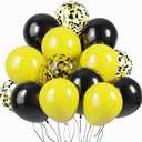 KBZVNAF Black and Yellow Latex Balloons - 60 Pack 12 inch Yellow Black Confetti Party Balloons for Birthday, Baby Shower, Sunflower Bee Party Decorations