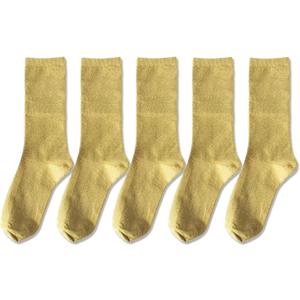 2 Pairs Women's Novelty Glitter Ankle Socks Casual Ladies Bright Retro Sox Piles Sock (Gold)