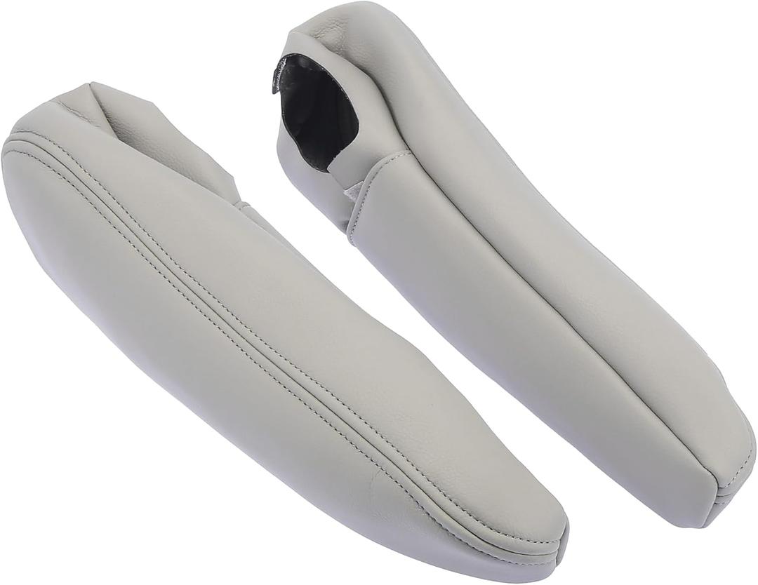 X AUTOHAUX Pair Car Front Seat Armrest Cover Microfiber Leather Gray for Toyota Sienna 2005-2010