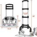 200LBS Stair Climbing Cart, Folding Hand Truck Dolly, Grocery Shopping Cart with Mute Wheels, Aluminum Hand Truck for Luggage, Travel, Shopping