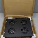 Rack Mount Fan - 4 Fans Server Cooling System - 1U 19" Rackmount Cabinet Panel w/Adjustable Temperature Control (Heat Monitor - Digital Display) Alarm Sensor (Overheat Air Flow Exhaust) Tupavco TP1701