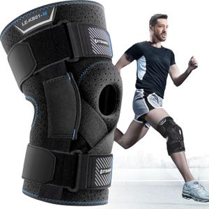 LETSHAKE Hinged Knee Brace for Men, Women Adjustable Knee Support with Side Stabilizers for Knee Pain Relief, Meniscus Tear, Arthritis Pain and Support Plus Size ACL Knee Braces (Large)