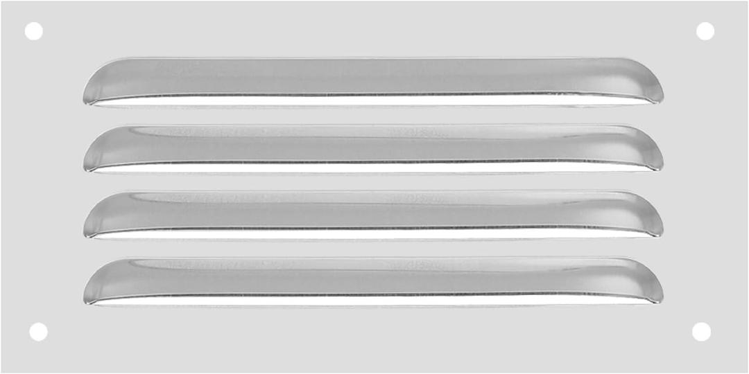 PATIKIL 8 x 4 Inch Aluminum Vent Cover, Screen Air Grille Ventilation Cover HVAC Louvered Grill for Home Kitchen Fireplace Wall Ceiling, Silver Tone