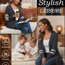 Lightweight Cardigan for Women Long Sleeve Sweater Office (XL)