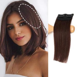Real Remy Human Hair Clip in Hair Extensions Short Straight Thick Double Weft One Piece Hair Pieces for Thinning Invisible Hairpin Increase Women Men Hair Volume 8 inch#2 Brown 6 Pack