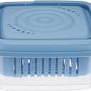 Soap Dish, Square Soap Travel Case with Drainage Layer, Leak-Proof Soap Container for Gym, Bathroom, Traveling, Camping, Soap Bar Shampoo Holder for Shower (Blue)