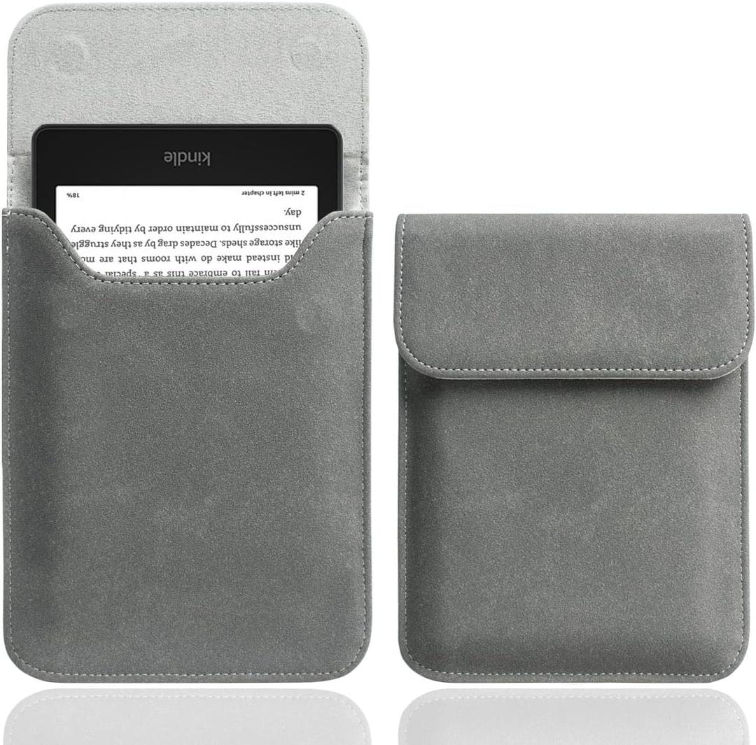 WALNEW Sleeve Case for 7" Kindle Paperwhite and Colorsoft Signature Edition, Protective Pouch Bag Case Cover for 6.8-inch Kindle Paperwhite 11th Gen, Gray
