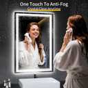 36"x24" LED Bathroom Mirror with Anti-Fog, Stepless Dimmable Lights, 3 Color Modes, Shatter-Proof Tempered Glass,Waterproof Design