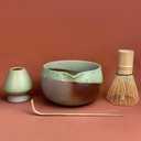 Artcome Matcha Tool Set Bowl with Pouring Spout, Whisk, Whisk Holder, Tea Scoop  Traditional & Refined (Coffee)