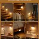 Lazukes 12 Pack Rechargeable Motion Sensor Stair Lights, Indoor Hallway Light, Portable Wireless Stick On Night Light, Battery Operated LED Lights for Staircase Closet Cabinet Toilet
