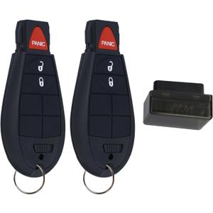 2PCS Key fob Keyless Entry Remote Key kit Key Fob Replacement Fits for Dodge Chrysler Town and Country / Caravan/ Routan, RAM 1500 2500 3500 3bottons Key kitFCC IDM3N5WY783X IYZ-C01C