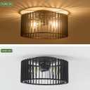 Modern Black Flush Mount Ceiling Light Fixture, Farmhouse Light Fixture for Kitchen, Bedroom, Entryway Porch Foyer Living Room < Bulb NOT Included >