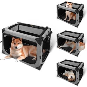 Dog Crate,36x25x25 Inch Large Dog Crate for Large or Medium Dogs, Portable and Foldable Design of Dog Cage, Perfect for Travel (Grey)