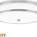 Design House Donohue 15 Inch Integrated LED Ceiling Light, 3 Color Temperature, Flush Mount, Dimmable, Nickel – Design House, 587501
