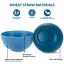 Rubtlamp 16pcs Wheat Straw Dinnerware Set, Unbreakable Plates And Bowls Sets of 4, Plastic Plates Set Reusable (Cold Four Colors) for Camping