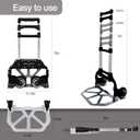 Portable Folding Dolly Cart with Wheels, Lightweight Aluminum Hand Truck with Adjustable Handle, Compact Push Pull Carrier for Boxes, Groceries, Travel, Home & Office Use 330lb