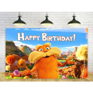 Backdrop Party Supplies Dr Seuss Birthday Theme Photo Background Banner for Birthday Party Caketable Decoration 5x3ft