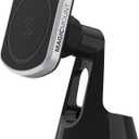Scosche MP2ROWD MagicMount Pro2 MagSafe Car Dashboard/Windshield Suction Mount, Magnetic Cell Phone Holder Compatible with iPhone 16/15/14/13/12 Series and More with Included MagicRing Adapter (1 Pack, Black & Silver)