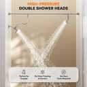 Dual Shower Head for Couples, High Pressure Double Shower Heads for Two People Rod, Two Showerhead System Fit 2 Person, Birthday Gifts for Women Men, Spa-Like (Chrome) Segmented Design