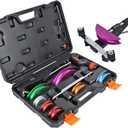 90 Ratcheting Pipe Tube Bender Set: 1/4" to 7/8" O.D. with 7-Color Aluminum Heads  LITE MODEL (No Reverse) with Tube Cutter & Deburring for HVAC, Air Conditioning and Hydraulic Applications