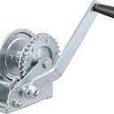 CURT 29423 Manual Hand Crank Boat Trailer Winch, 900 lbs Capacity, 6-1/2-Inch Handle, 3.25:1 Gear Ratio, CLEAR ZINC