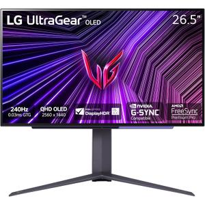 LG 27GS95QE 27-inch Ultragear OLED Gaming Monitor QHD 1440p 240Hz 0.03ms DisplayHDR True Black 400 AMD FreeSync Premium Pro NVIDIA G-Sync HDMI 2.1 DisplayPort Tilt/Height/Swivel Stand Black