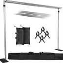10x10Ft Double Crossbar Backdrop Stand, Heavy Duty Pipe and Drape Stand, Wedding Backdrop for Photography Backdrop, Party, Event, and Ceremony Decorations
