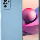 Compatible with Xiaomi Redmi Note 10 or Note 10S Soft Liquid Silicone Gel Cell Phone Mobile Basic Back case Cover casing funda para (Baby Blue)