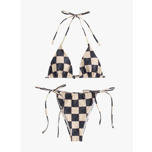 ZAFUL Triangle Bikini for Women 2 Piece Halter Bikini Sets Sexy High Cut Bathing Suit Side Tie Swimsuits M
