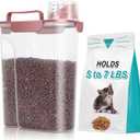 TBMax Portable Dog Food Storage Container 5 to 7 Lbs, Airtight Cat Food Container with Large Spout & Cup, Pet Food Storage Dispenser for Small Animal Kibble Storage, Dog Treat Bird Seed Container