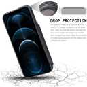 Arae Compatible for iPhone 12 Pro Max Case with Card Holder - Wallet Case with PU Leather Card Pockets Back Flip Cover for iPhone 12 Pro Max 6.7 inch - Black