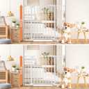 34" Extra Tall Baby Gate for Stairs, Auto Close Stroller Friendly Dog Gate Indoor for Doorways, Pressure Mounted 29"-40" Wide Baby Gate, Easy Walk Through Gate for Children & Pets, White