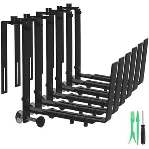 SDLDEER Window Box Brackets, 6 Pack Adjustable Planter Box Brackets, Heavy Duty Iron Flower Box Bracket for Deck Railing with Bottom Support, for Balconies, Fences, and Gardens