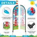 CroBlissful 3 Pack Now Enrolling Preschool Daycare Feather Flag 12ft x 2.5ft Swooper Flag Weatherproof Polyester Now Open Banner for Schools Daycare Business Advertising